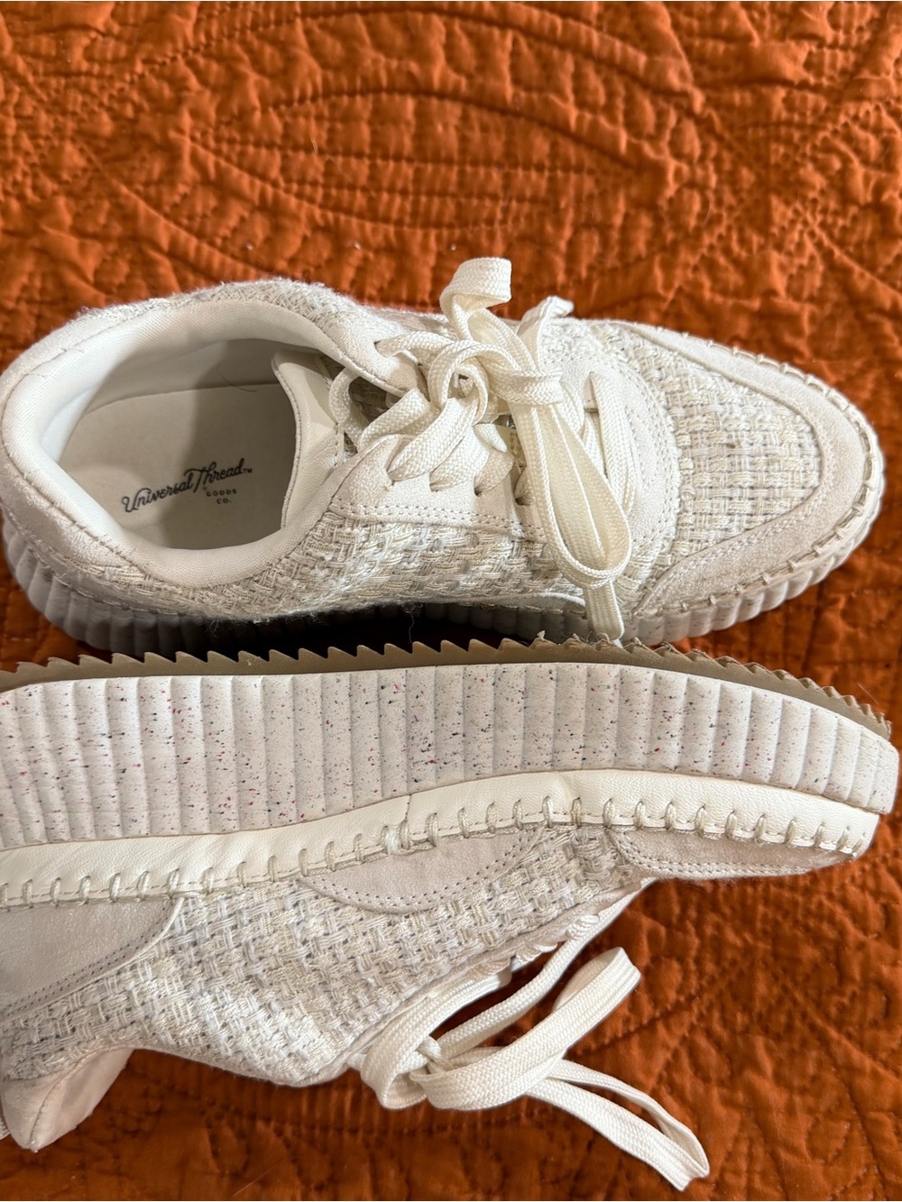 Universal Thread Cream Tweed Platform Sneaker